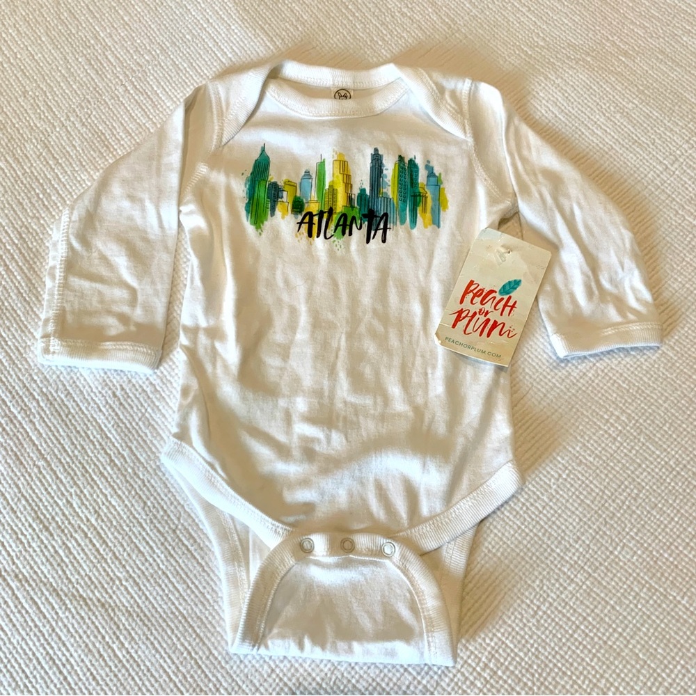 Atlanta Georgia City Skyline Baby Onesie, Size 6 Months